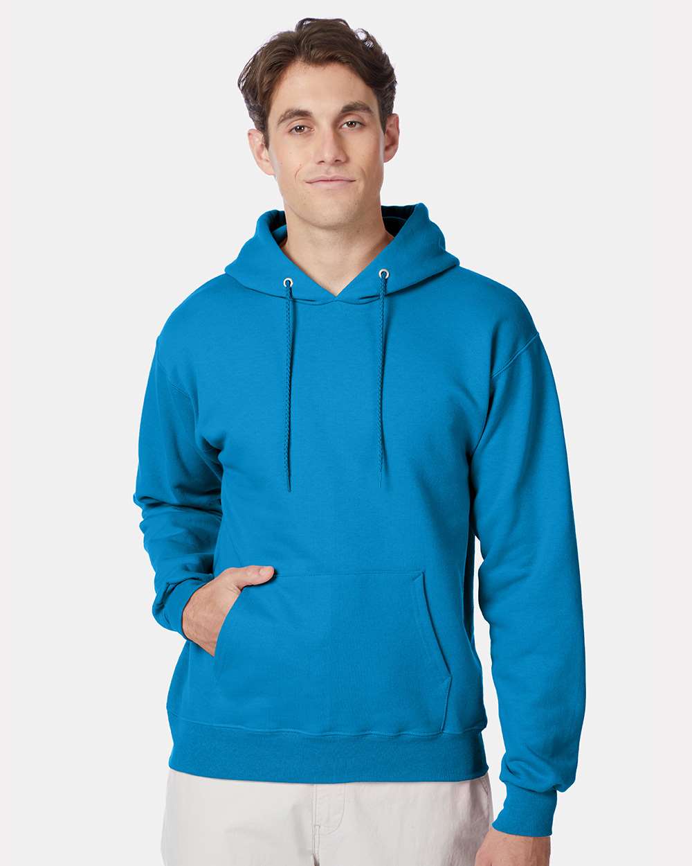 Hanes F170 Ultimate Cotton Pullover Hoodie Sweatshirt in Teal