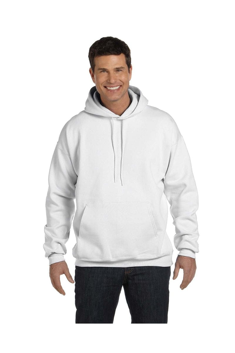 Hanes F170 Ultimate Cotton Pullover Hoodie Sweatshirt in White