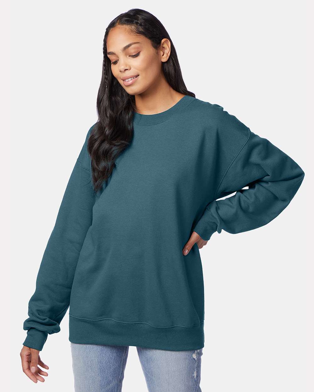 Hanes F260 Ultimate Cotton Crewneck Sweatshirt in Cactus