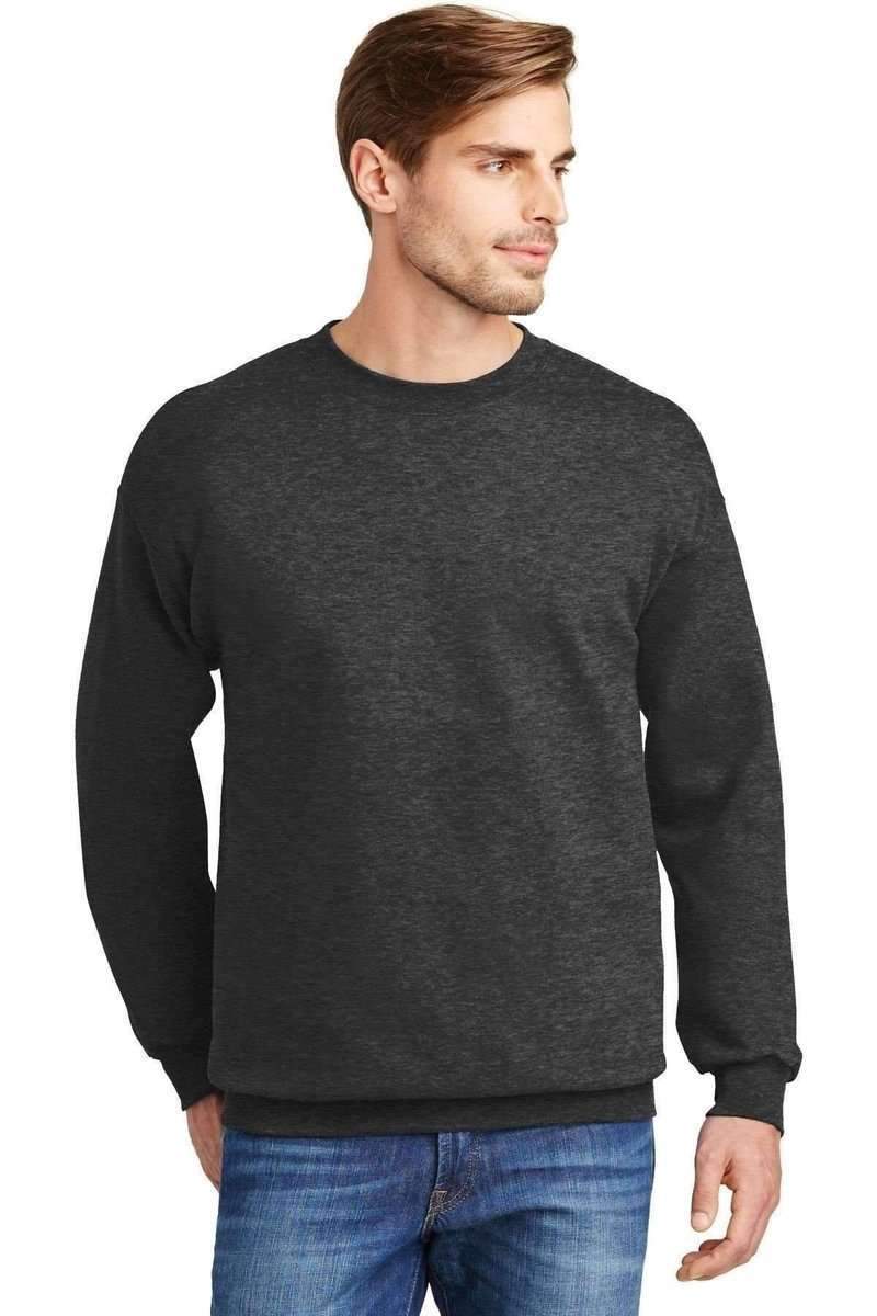 Hanes F260 Ultimate Cotton Crewneck Sweatshirt in Charcoal Heather**