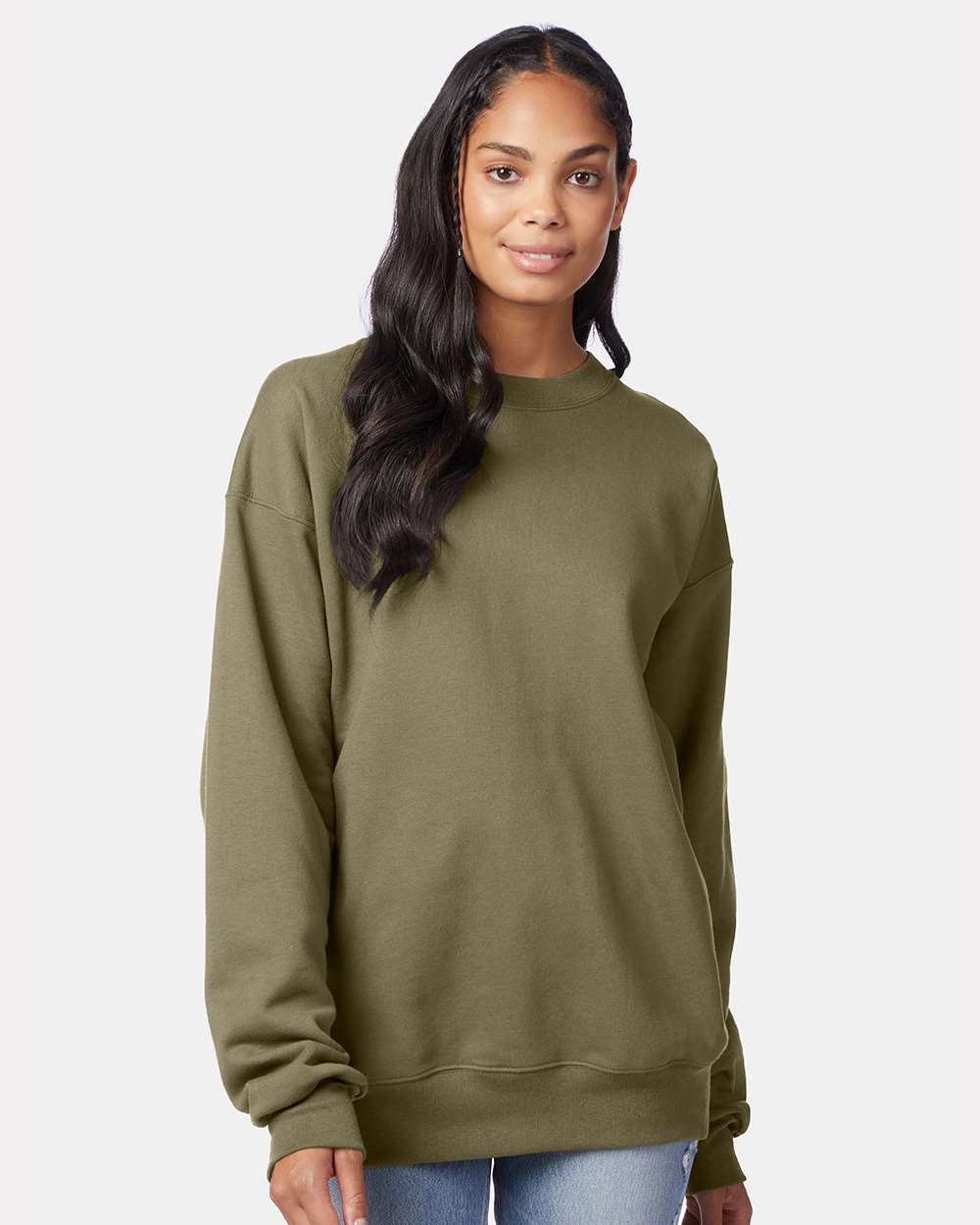 Hanes F260 Ultimate Cotton Crewneck Sweatshirt in Oregano