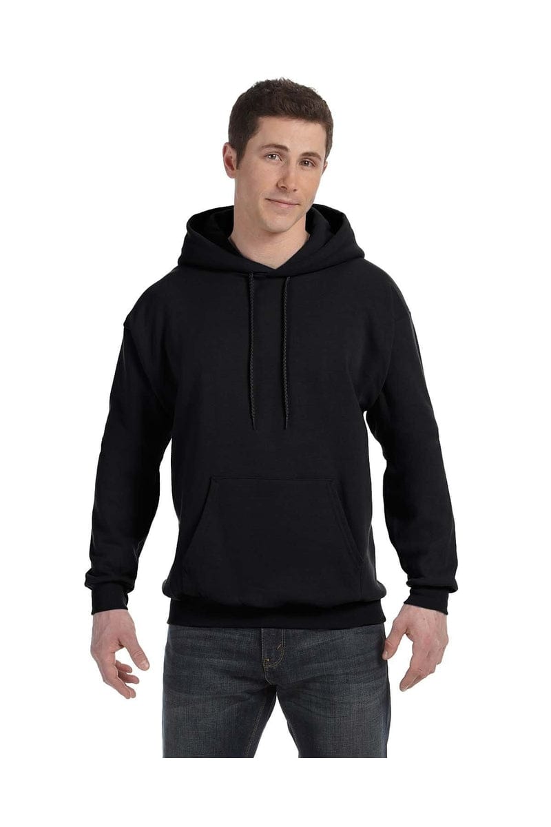 Hanes P170 Adult 7.8 oz. EcoSmart(r) 50/50 Pullover Hood, Basic Colors in Black