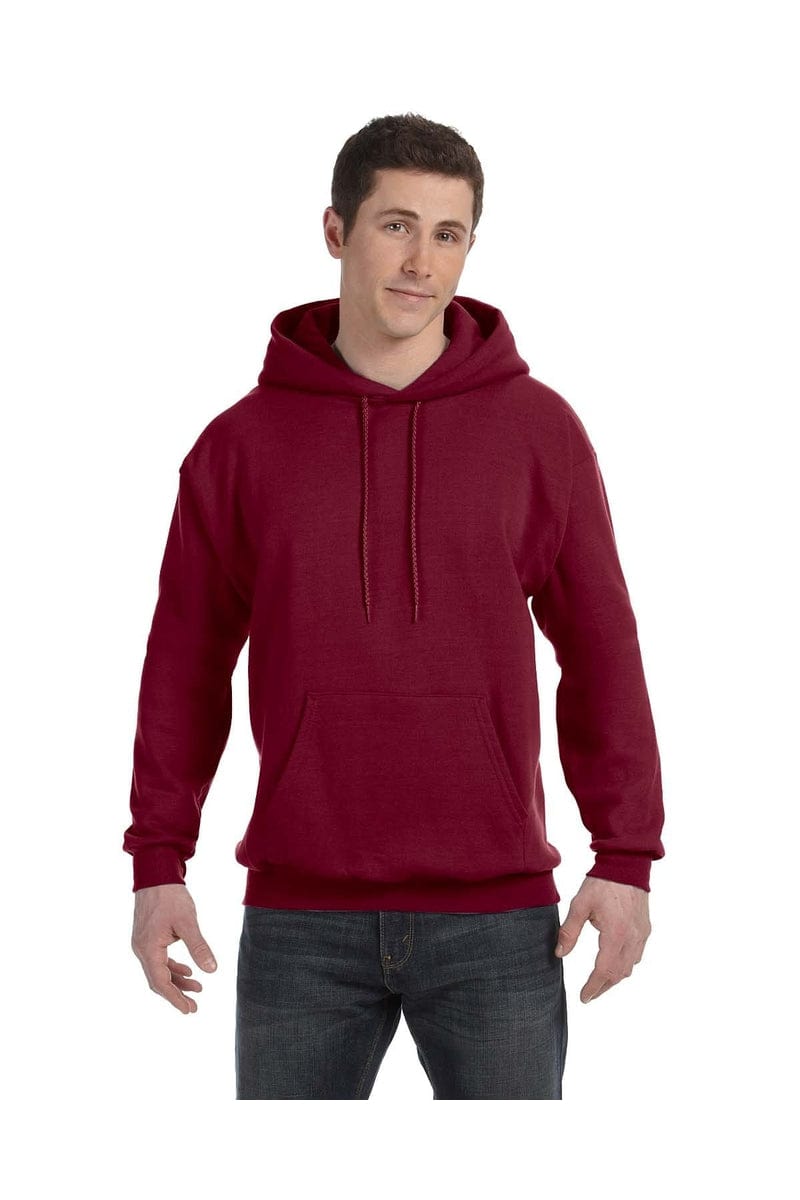 Hanes P170 Adult 7.8 oz. EcoSmart(r) 50/50 Pullover Hood, Basic Colors in Cardinal