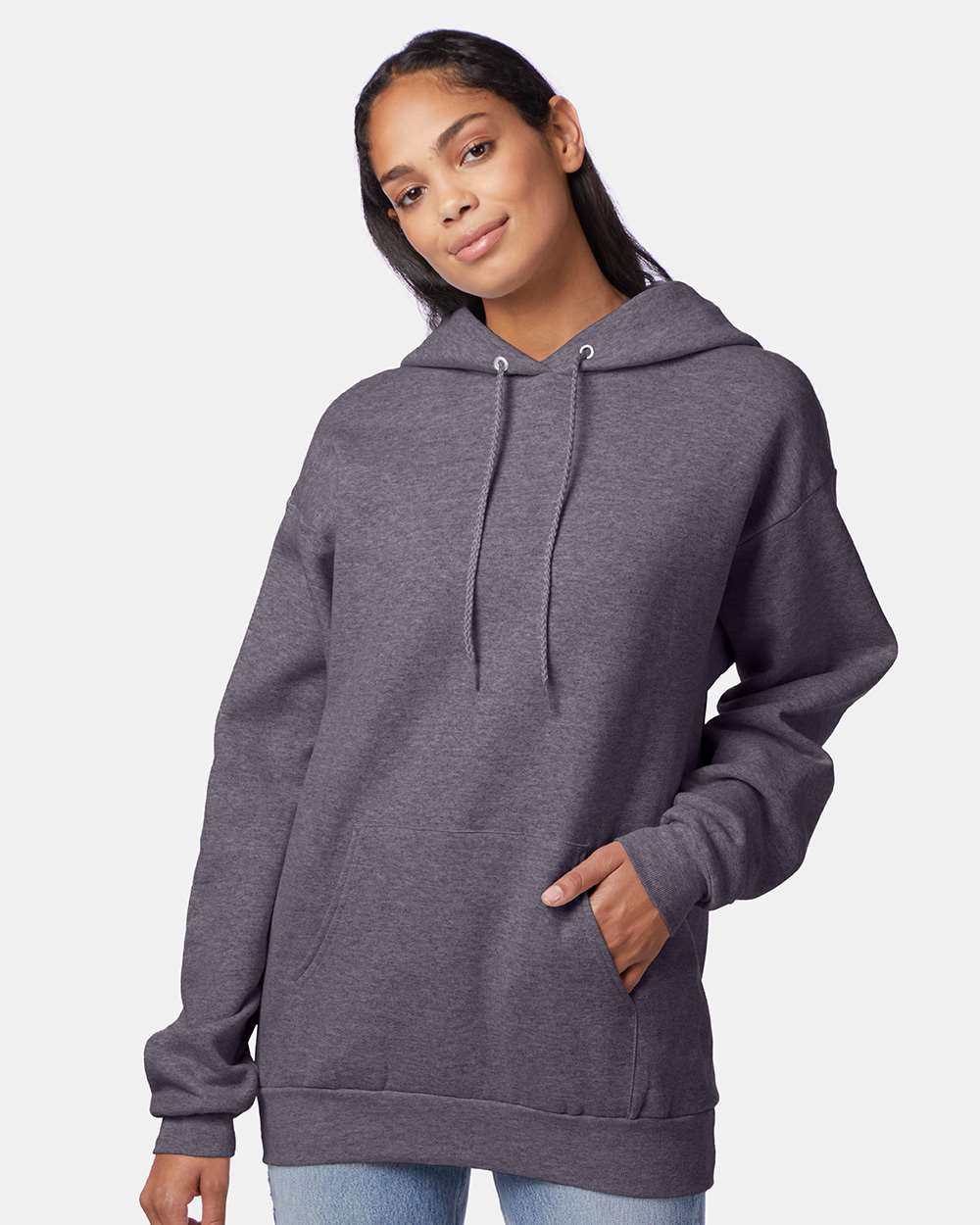 Hanes Sweatshirts/Fleece 4XL / Charcoal Heather Hanes P170 Adult 7.8 oz. EcoSmart(r) 50/50 Pullover Hood, Basic Colors