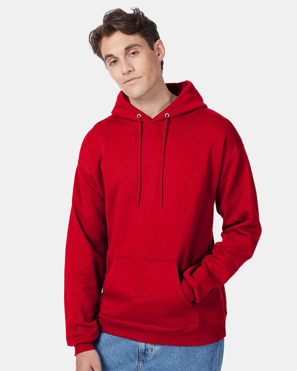 Hanes Sweatshirts/Fleece 4XL / Deep Red Hanes P170 Adult 7.8 oz. EcoSmart(r) 50/50 Pullover Hood, Basic Colors