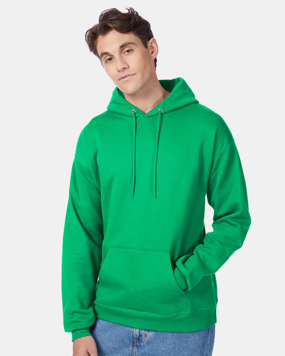 Hanes Sweatshirts/Fleece 4XL / Kelly Green Hanes P170 Adult 7.8 oz. EcoSmart(r) 50/50 Pullover Hood, Basic Colors