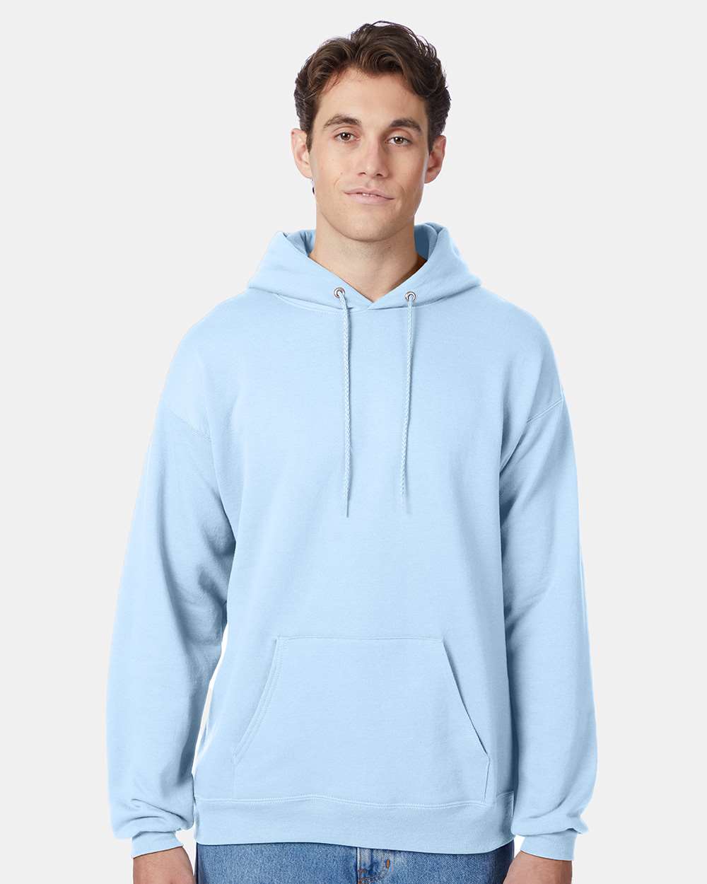 Hanes Sweatshirts/Fleece 4XL / Light Blue Hanes P170 Adult 7.8 oz. EcoSmart(r) 50/50 Pullover Hood, Basic Colors