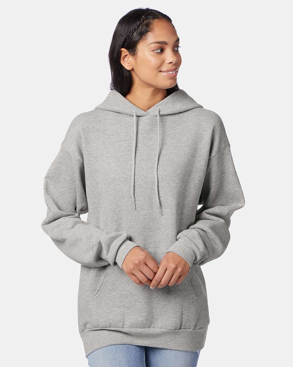 Hanes Sweatshirts/Fleece 4XL / Light Steel Hanes P170 Adult 7.8 oz. EcoSmart(r) 50/50 Pullover Hood, Basic Colors