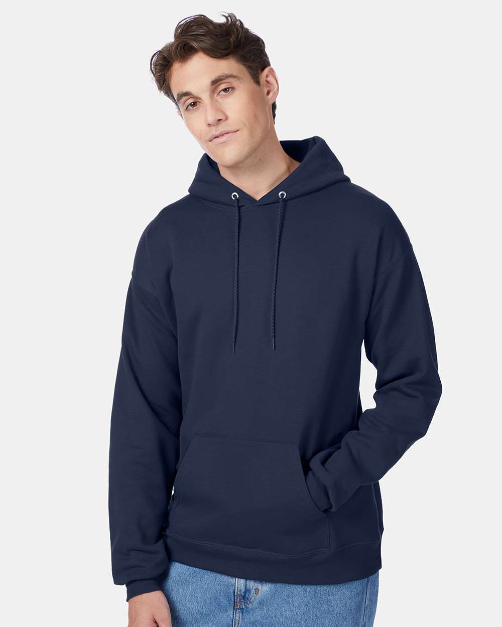 Hanes Sweatshirts/Fleece 5XL / Navy Hanes P170 Adult 7.8 oz. EcoSmart(r) 50/50 Pullover Hood, Basic Colors