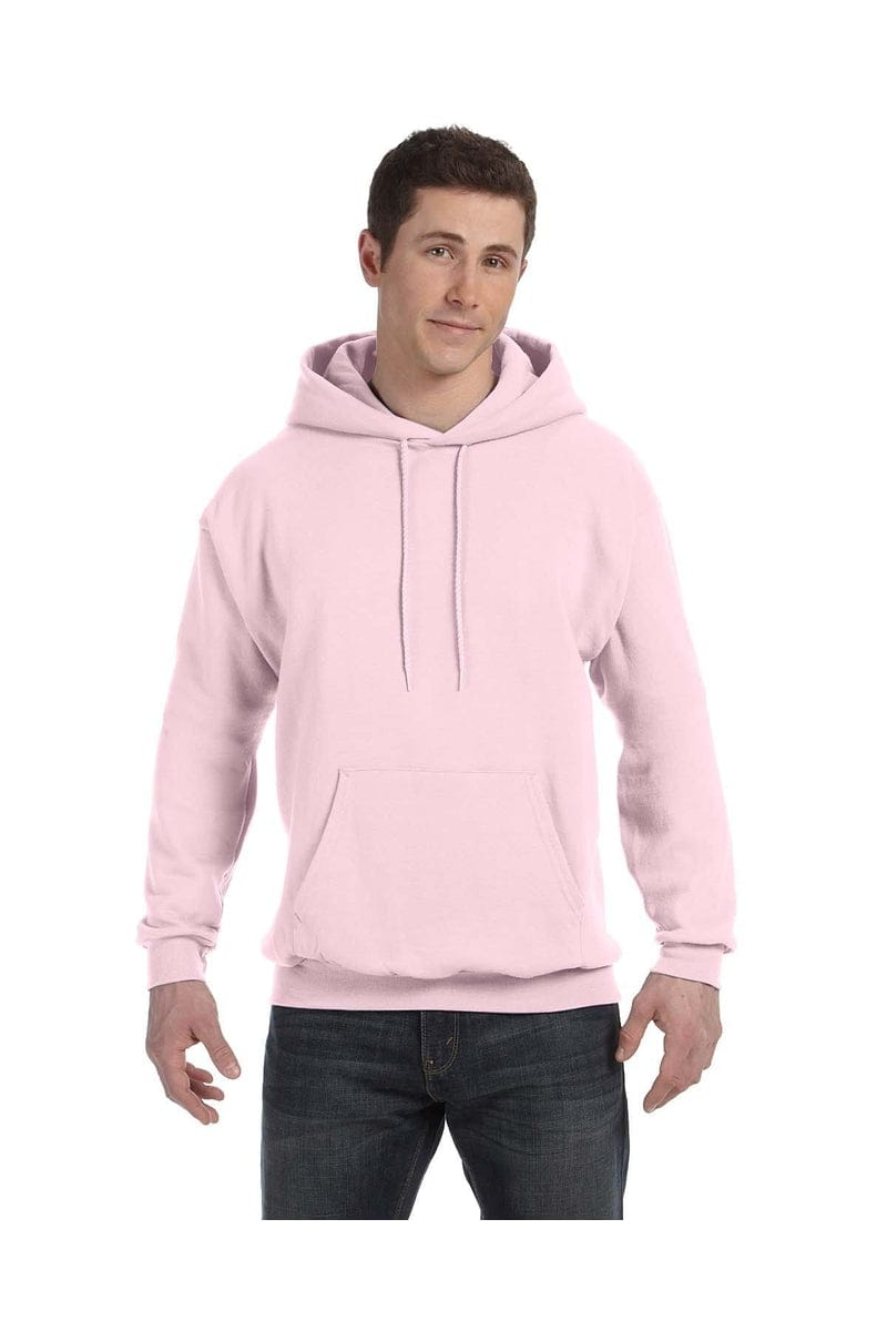 Hanes P170 Adult 7.8 oz. EcoSmart(r) 50/50 Pullover Hood, Basic Colors in Pale Pink
