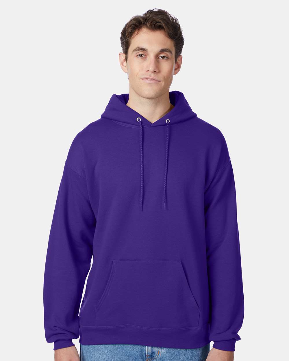 Hanes Sweatshirts/Fleece 4XL / Purple Hanes P170 Adult 7.8 oz. EcoSmart(r) 50/50 Pullover Hood, Basic Colors
