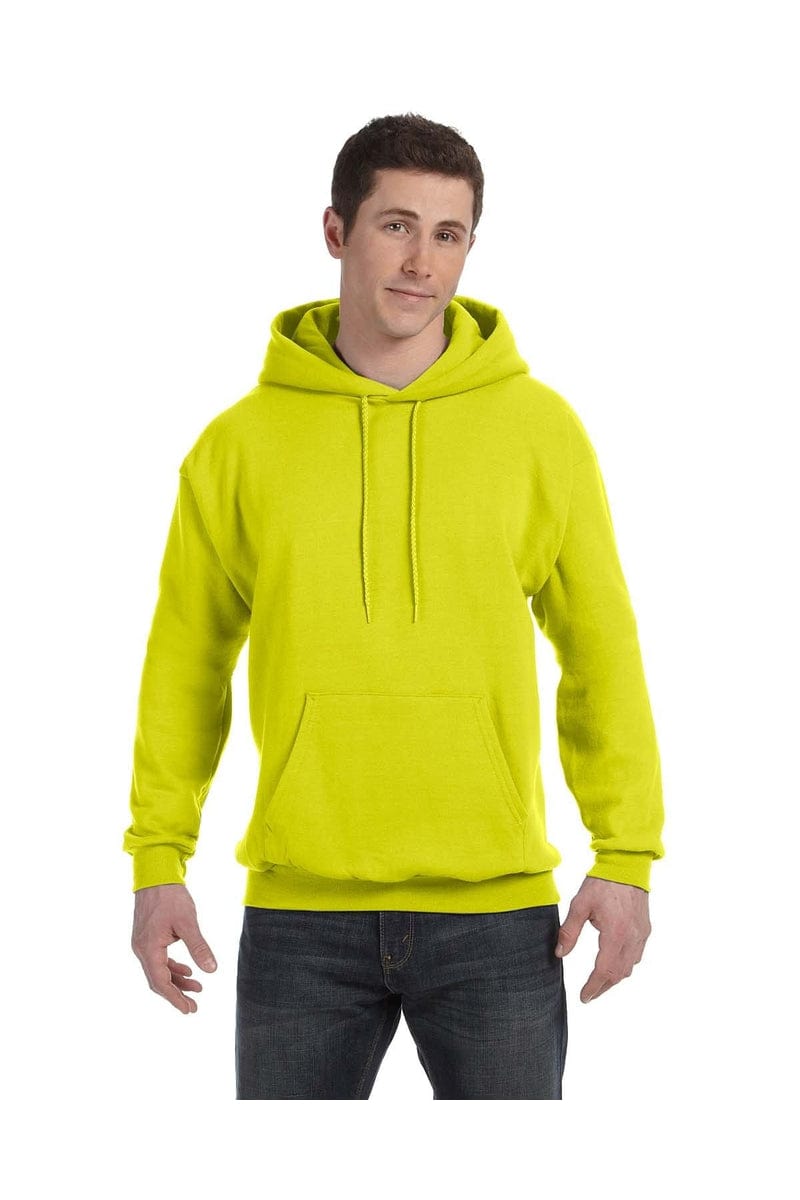 Hanes P170 Adult 7.8 oz. EcoSmart(r) 50/50 Pullover Hood, Basic Colors in Safety Green
