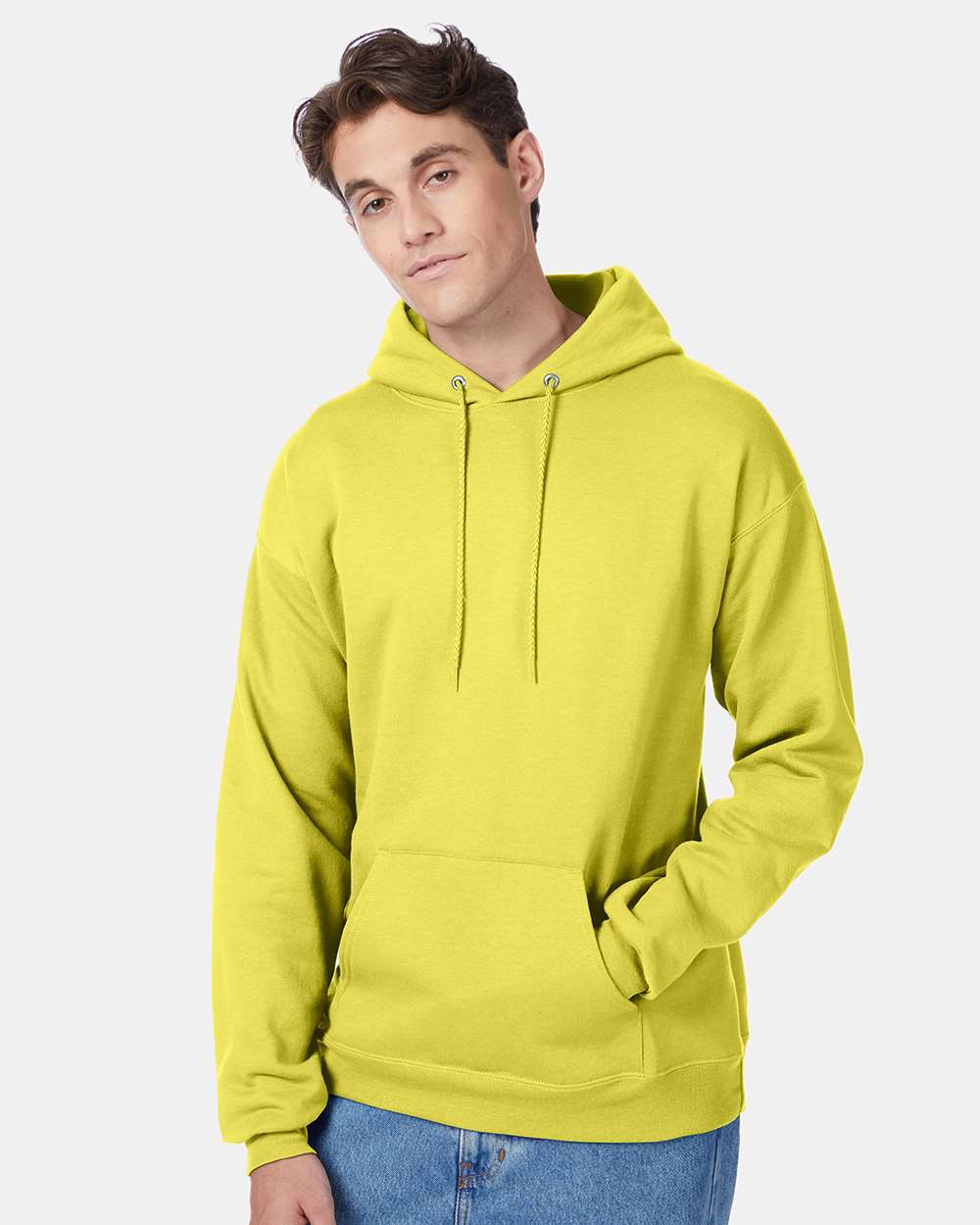 Hanes Sweatshirts/Fleece 4XL / Yellow Hanes P170 Adult 7.8 oz. EcoSmart(r) 50/50 Pullover Hood, Basic Colors
