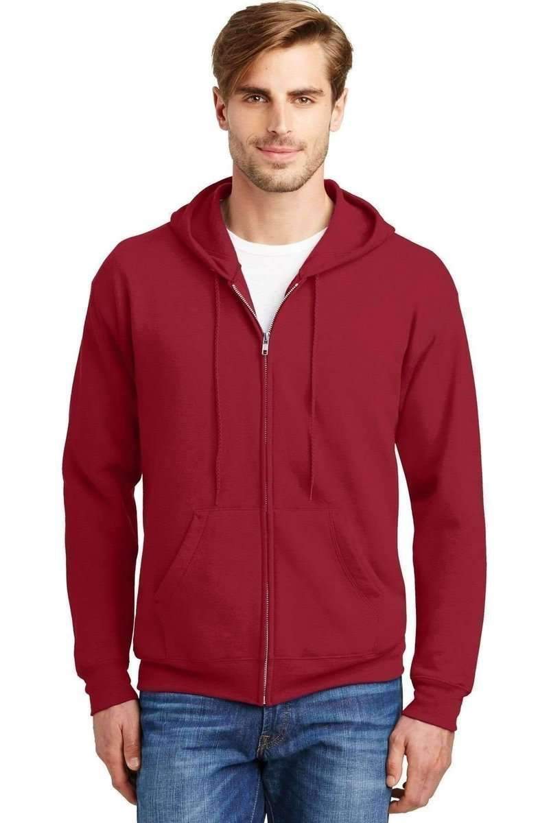 Hanes P180: EcoSmart Full-Zip Hooded Sweatshirt in 