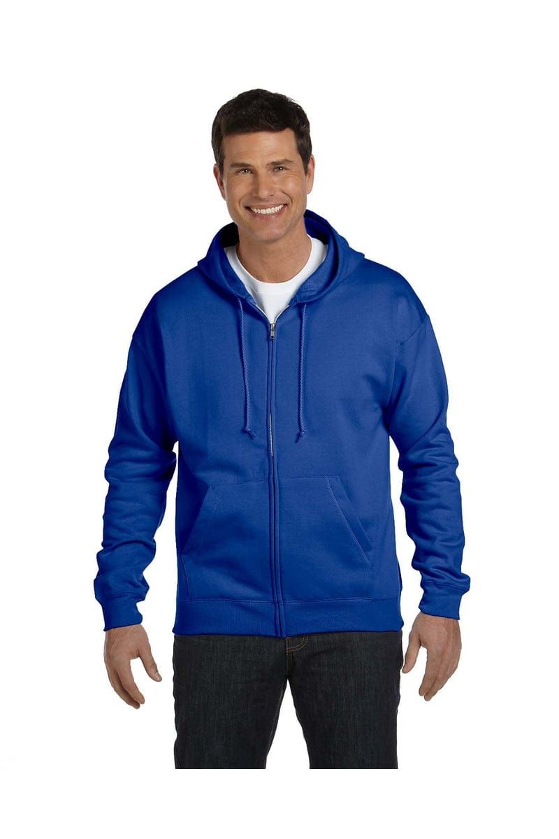 Hanes P180: EcoSmart Full-Zip Hooded Sweatshirt in Deep Royal