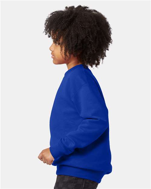 Hanes P360 Youth EcoSmart Crewneck Sweatshirt in 