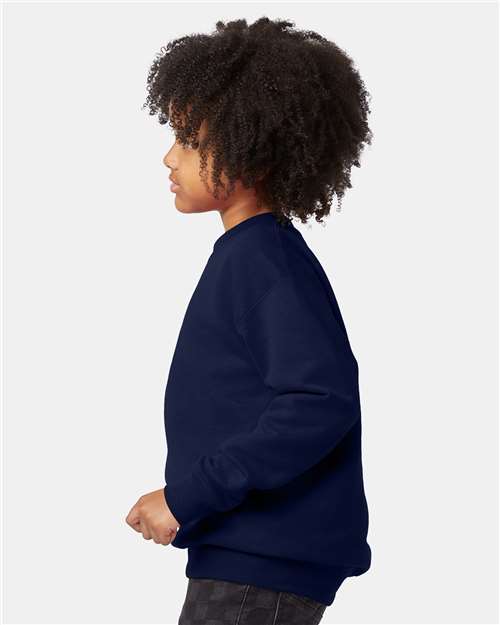 Hanes P360 Youth EcoSmart Crewneck Sweatshirt in 