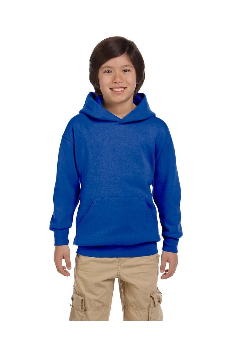 Hanes P473 Youth 7.8 oz. EcoSmart(r) 50/50 Pullover Hood in 