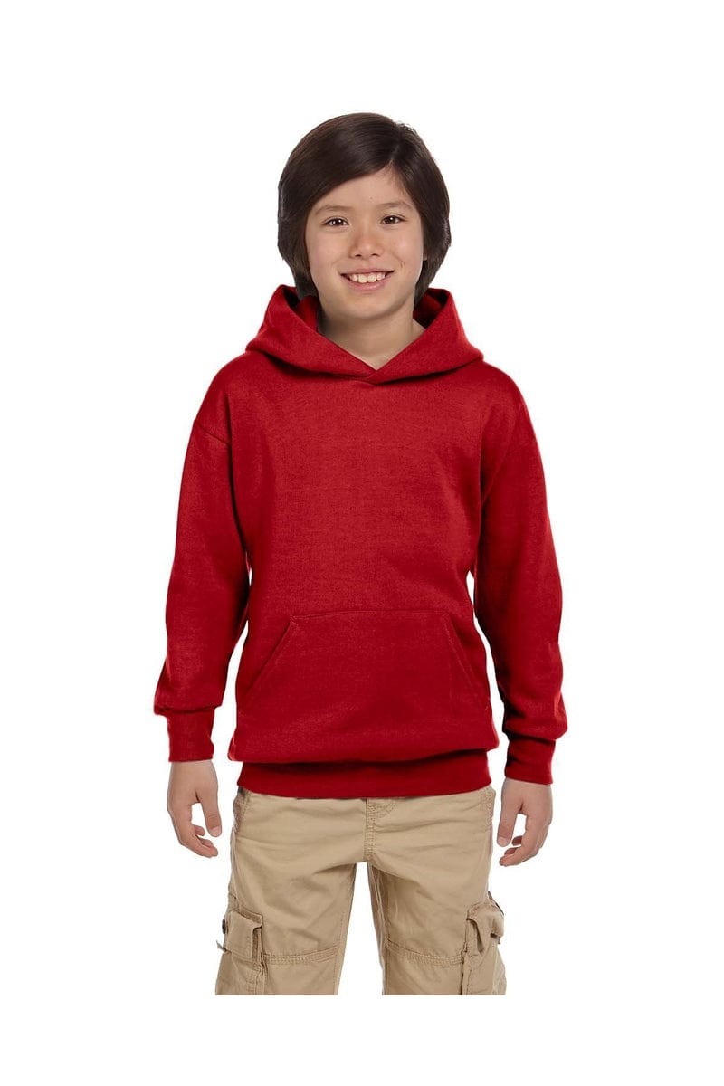 Hanes P473 Youth 7.8 oz. EcoSmart(r) 50/50 Pullover Hood in 