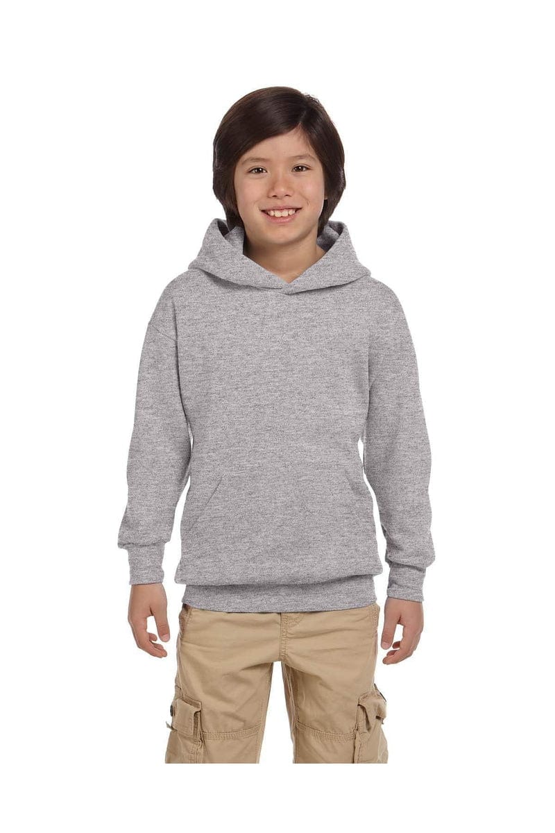 Hanes P473 Youth 7.8 oz. EcoSmart(r) 50/50 Pullover Hood in 