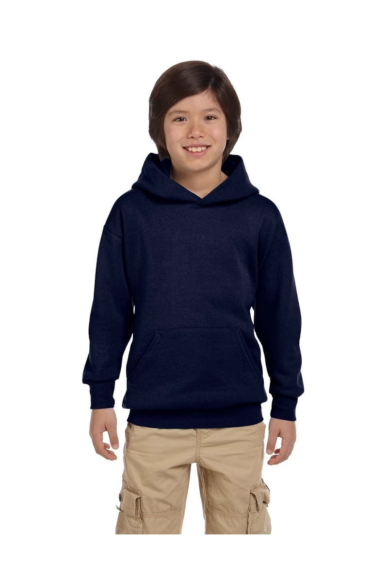 Hanes P473 Youth 7.8 oz. EcoSmart(r) 50/50 Pullover Hood in 