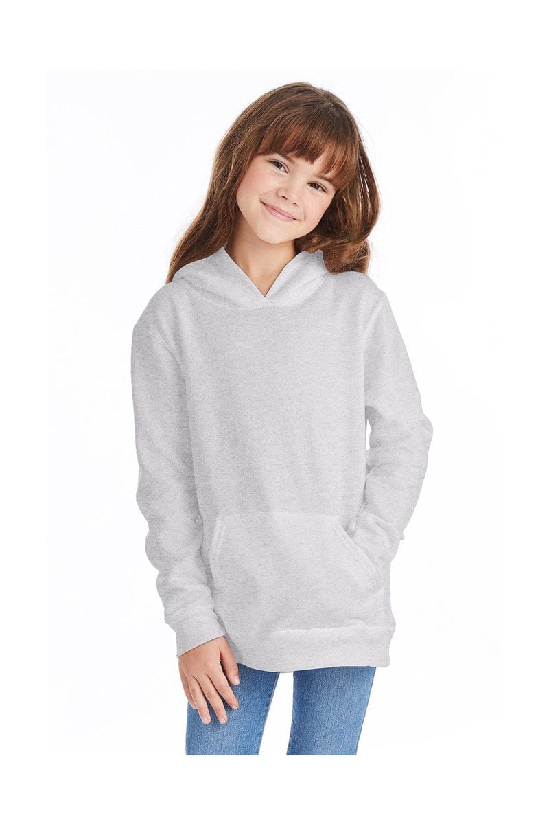 Hanes P473 Youth 7.8 oz. EcoSmart(r) 50/50 Pullover Hood in Ash