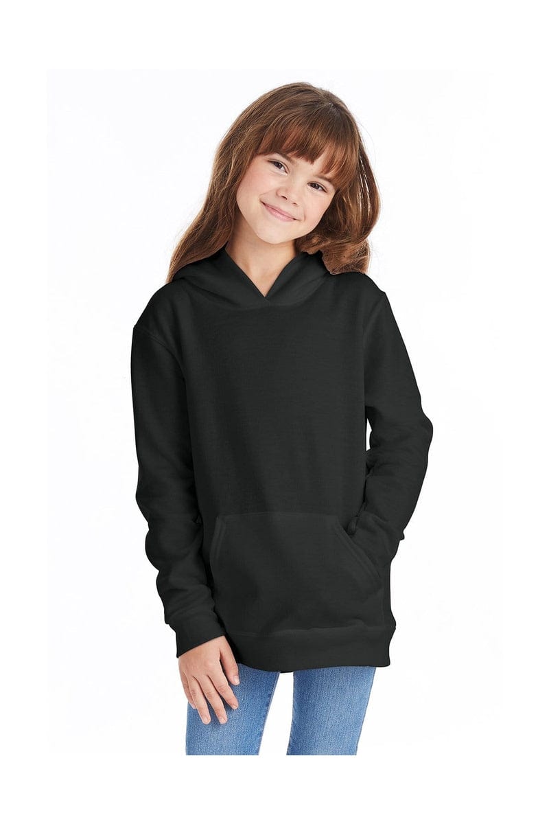 Hanes P473 Youth 7.8 oz. EcoSmart(r) 50/50 Pullover Hood in Black