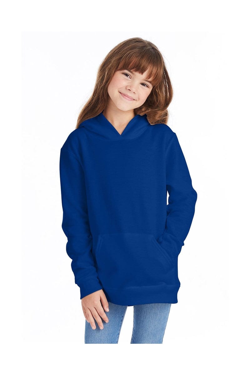 Hanes P473 Youth 7.8 oz. EcoSmart(r) 50/50 Pullover Hood in Deep Royal