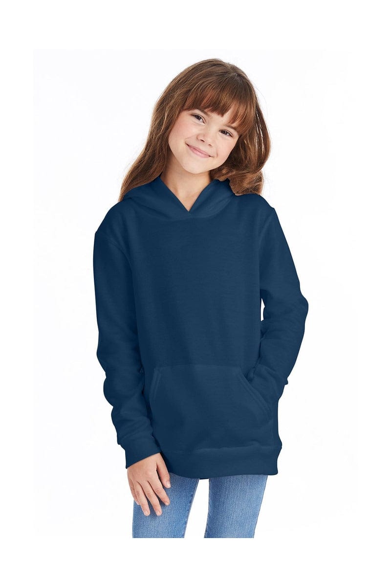 Hanes P473 Youth 7.8 oz. EcoSmart(r) 50/50 Pullover Hood in Navy