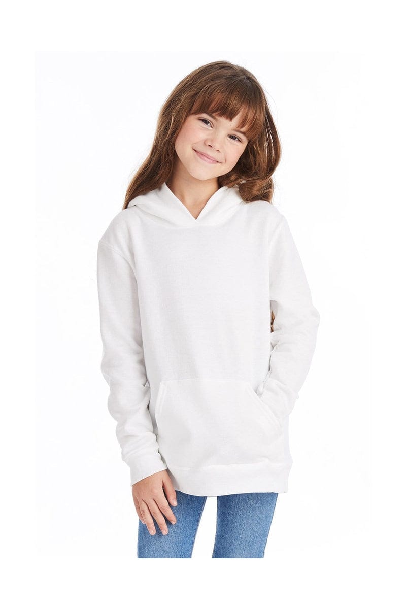 Hanes P473 Youth 7.8 oz. EcoSmart(r) 50/50 Pullover Hood in White