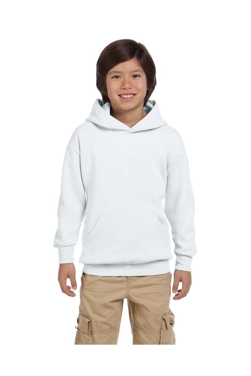 Hanes P473 Youth 7.8 oz. EcoSmart(r) 50/50 Pullover Hood in 