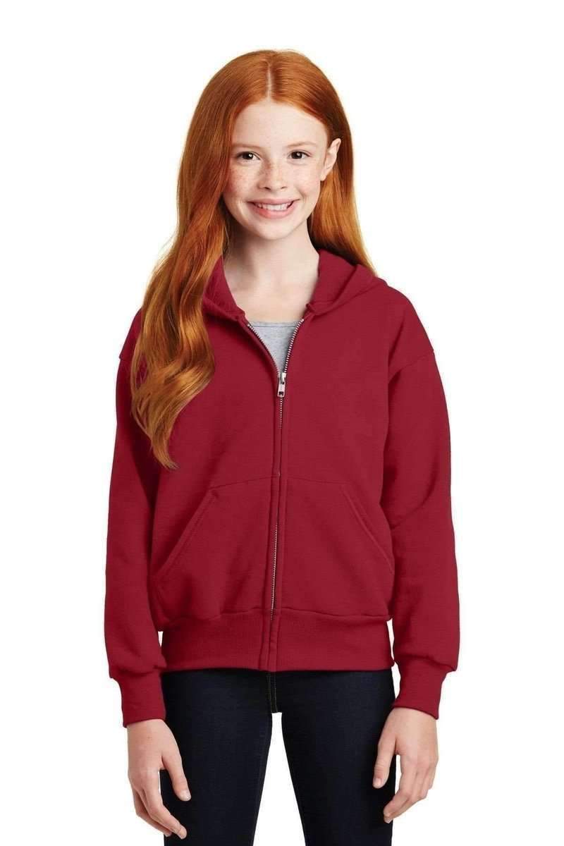 Hanes P480 Youth EcoSmart Full-Zip Sweatshirt in 
