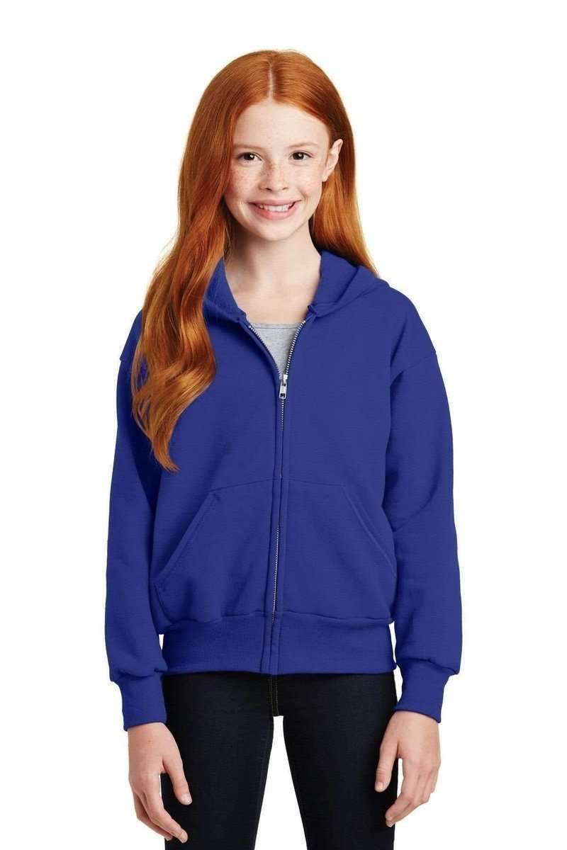 Hanes P480 Youth EcoSmart Full-Zip Sweatshirt in 