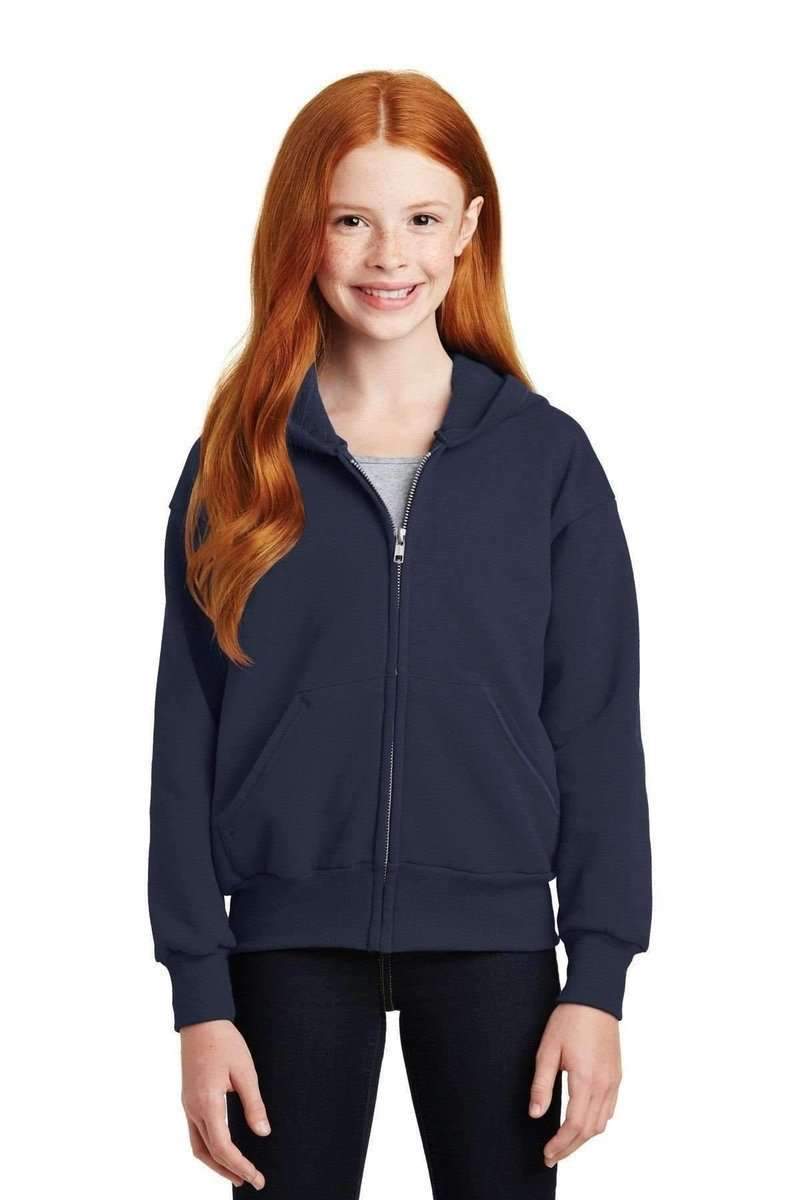 Hanes P480 Youth EcoSmart Full-Zip Sweatshirt in 
