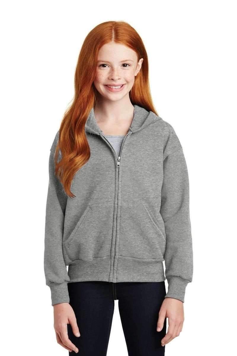 Hanes P480 Youth EcoSmart Full-Zip Sweatshirt in 