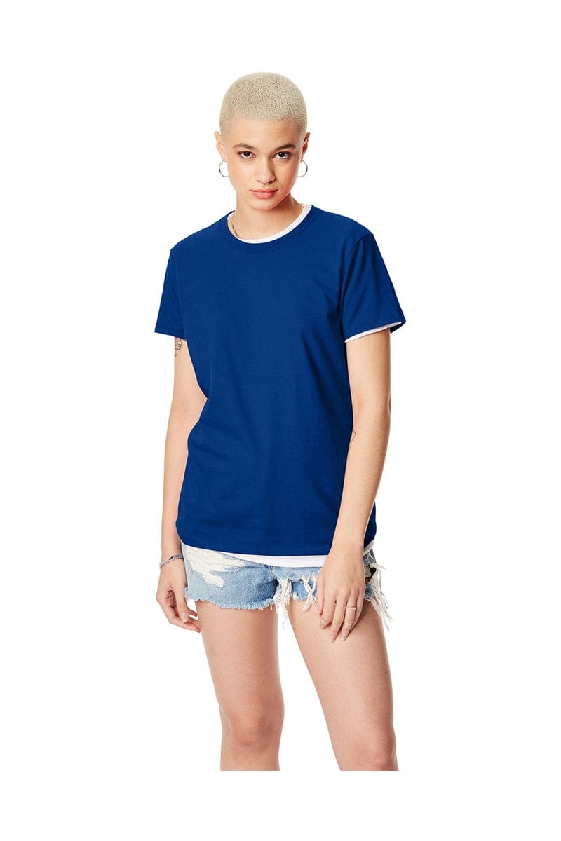 Hanes SL04 Women's Nano-T Cotton T-Shirt in Deep Royal
