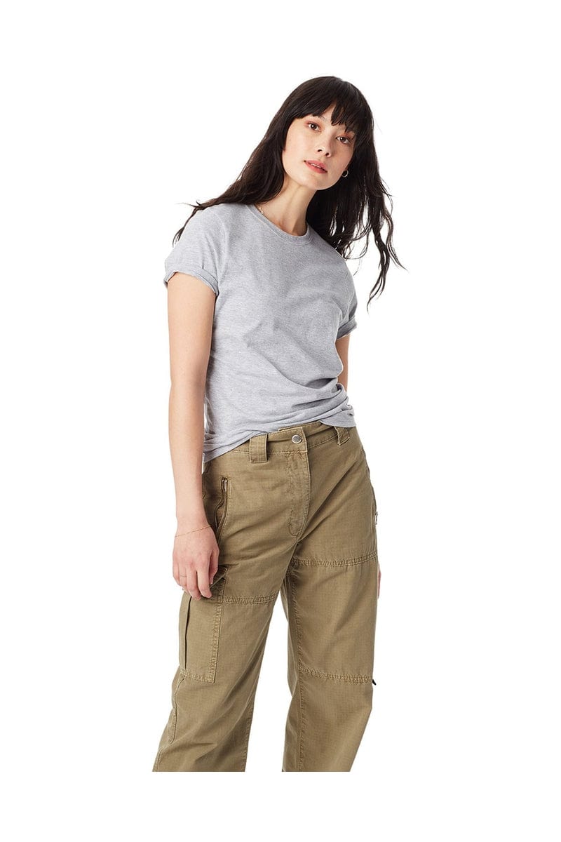 Hanes SL04 Women's Nano-T Cotton T-Shirt in Light Steel