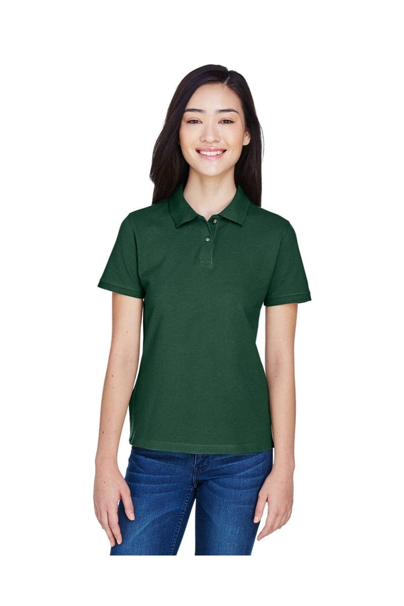 Harriton M200W Ladies' 6 oz. Ringspun Cotton Pique Short-Sleeve Polo in Hunter