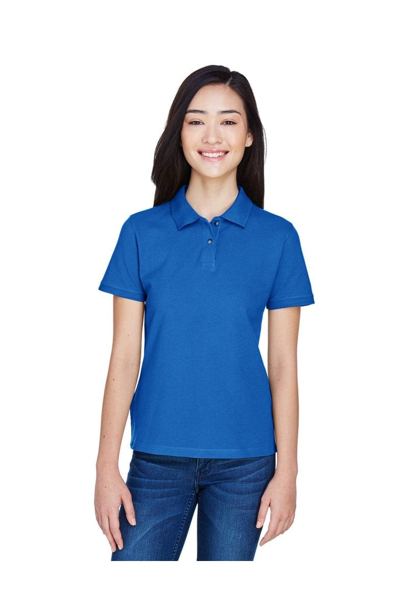 Harriton M200W Ladies' 6 oz. Ringspun Cotton Pique Short-Sleeve Polo in True Royal
