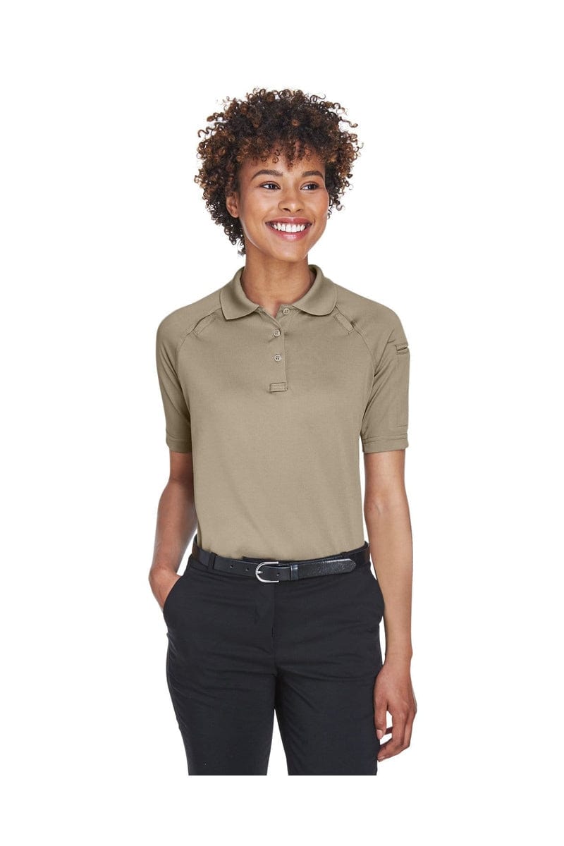 Harriton M211W Ladies' Tactical Performance Polo in Desert Khaki