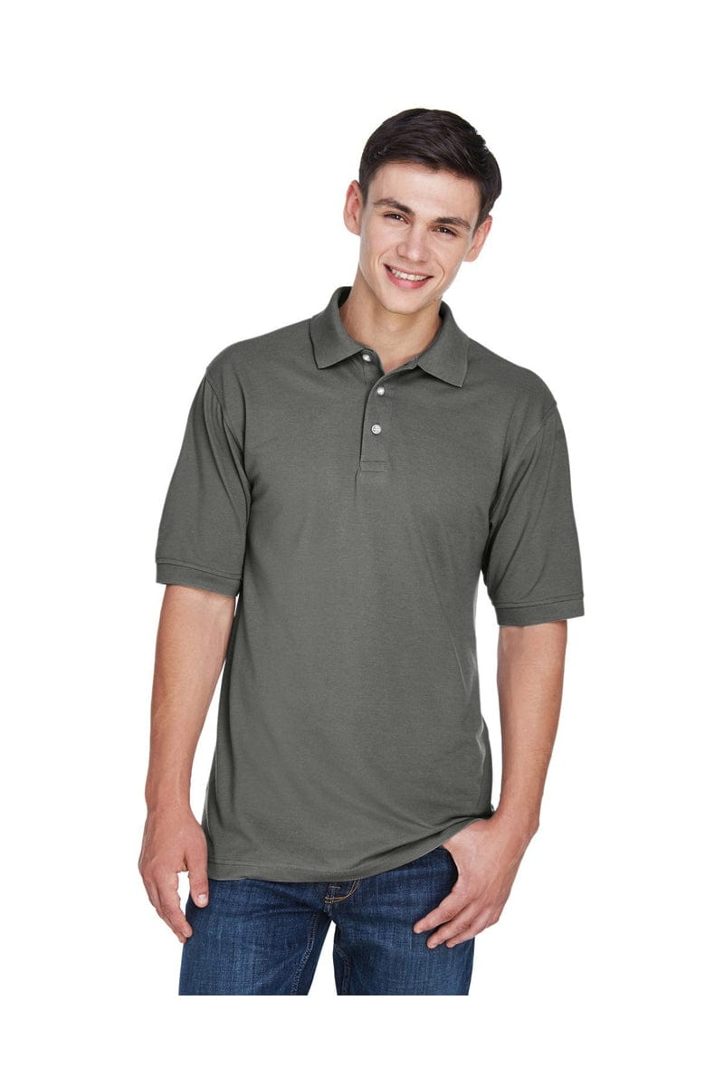 Harriton M265 Men's 56 oz Easy Blend Polo in Charcoal