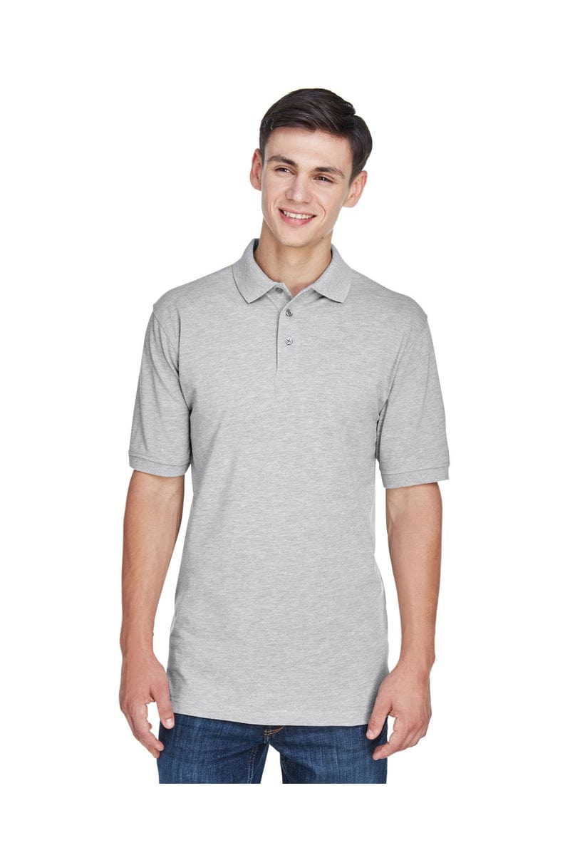 Harriton M265 Men's 56 oz Easy Blend Polo in Grey Heather