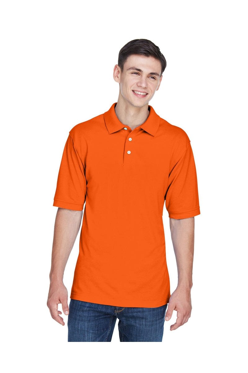 Harriton M265 Men's 56 oz Easy Blend Polo in Team Orange
