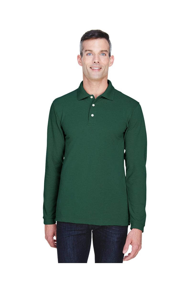 Harriton M265L Men's 5.6 oz. Easy Blend(tm) Long-Sleeve Polo in Hunter