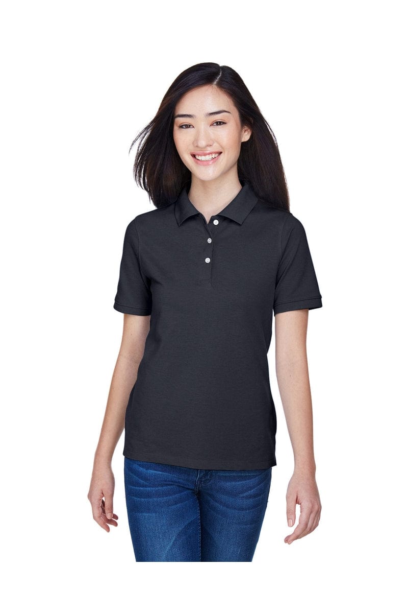 Harriton M265W Ladies' 5.6 oz. Easy Blend(tm) Polo, Basic Colors in Navy