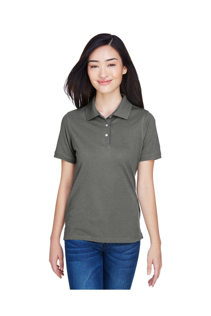Harriton M265W Ladies' 5.6 oz. Easy Blend(tm) Polo in Charcoal