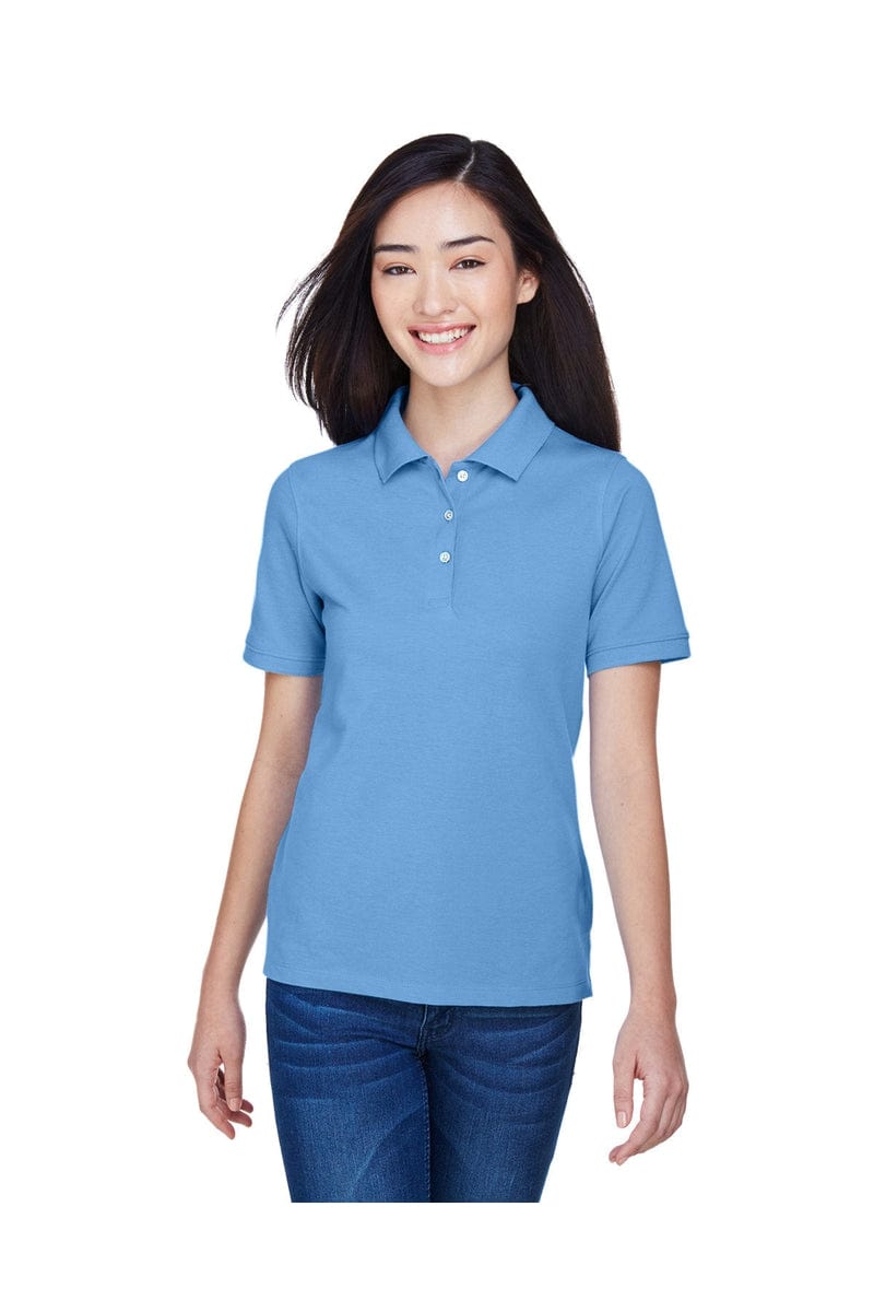 Harriton M265W Ladies' 5.6 oz. Easy Blend(tm) Polo in Lt College Blue