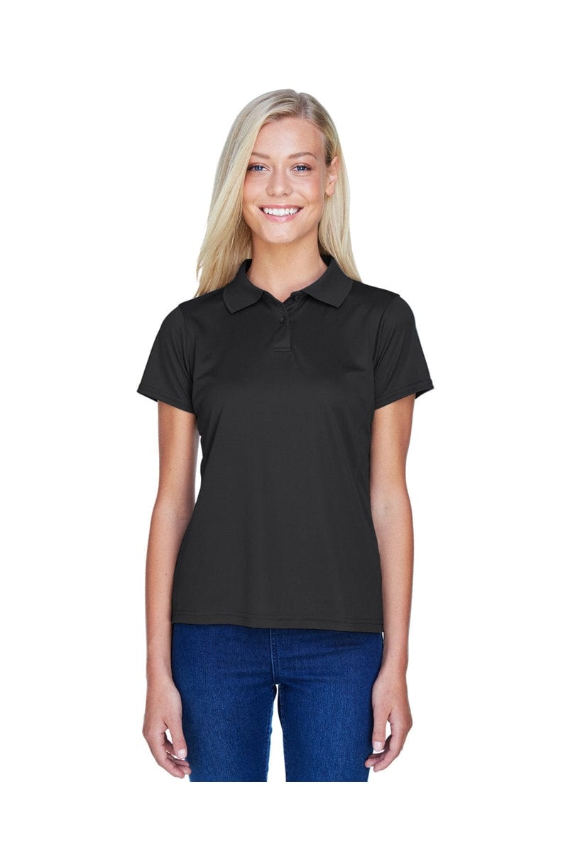 Harriton M315W Ladies' 4 oz. Polytech Polo in Black