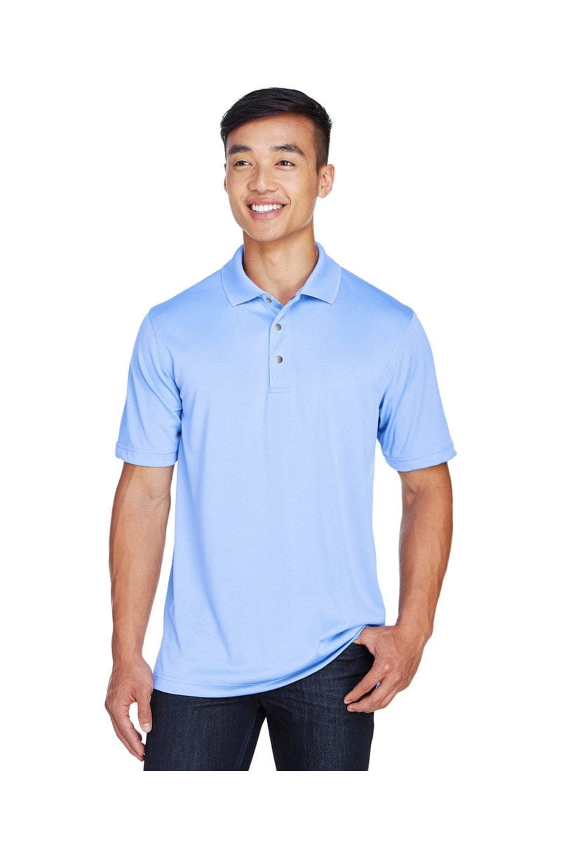 Harriton M345 Men's Advantage IL Snap Placket Performance Polo in Industry Blue