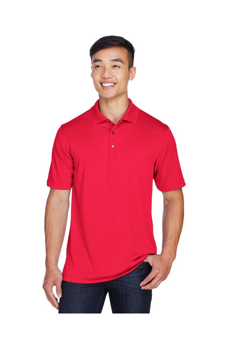 Harriton M345 Men's Advantage IL Snap Placket Performance Polo in Red